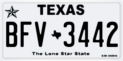 TX license plate BFV3442