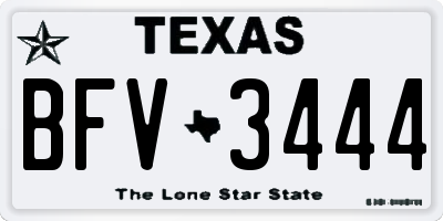 TX license plate BFV3444