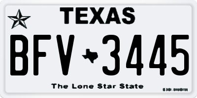 TX license plate BFV3445