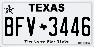 TX license plate BFV3446
