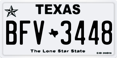 TX license plate BFV3448