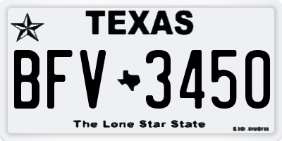 TX license plate BFV3450