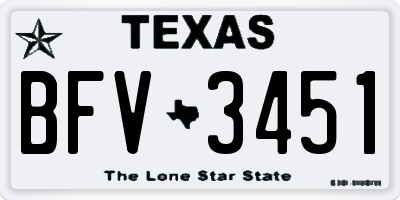TX license plate BFV3451