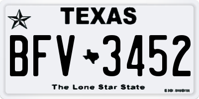 TX license plate BFV3452