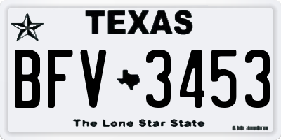 TX license plate BFV3453