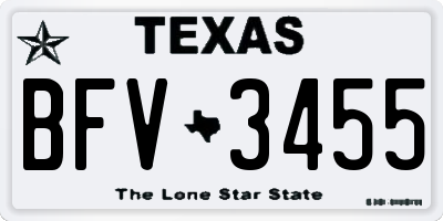 TX license plate BFV3455