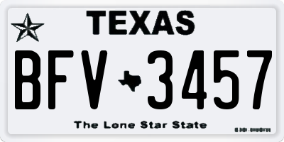 TX license plate BFV3457