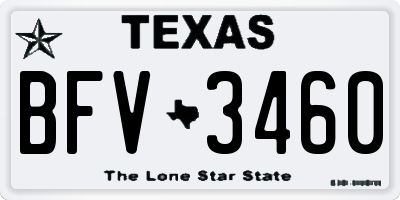 TX license plate BFV3460