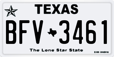TX license plate BFV3461