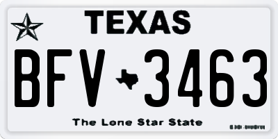 TX license plate BFV3463
