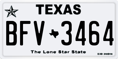 TX license plate BFV3464