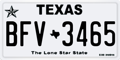 TX license plate BFV3465