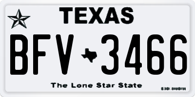 TX license plate BFV3466