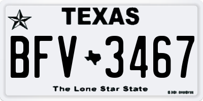 TX license plate BFV3467