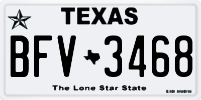 TX license plate BFV3468