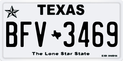 TX license plate BFV3469