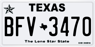 TX license plate BFV3470