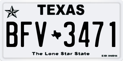 TX license plate BFV3471