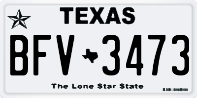TX license plate BFV3473