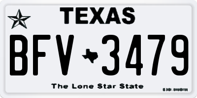 TX license plate BFV3479