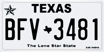 TX license plate BFV3481