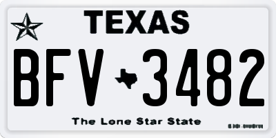TX license plate BFV3482