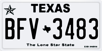 TX license plate BFV3483
