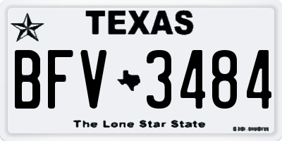 TX license plate BFV3484