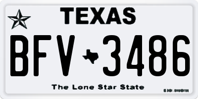 TX license plate BFV3486