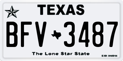TX license plate BFV3487