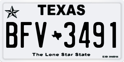 TX license plate BFV3491