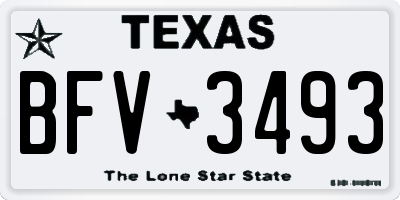 TX license plate BFV3493