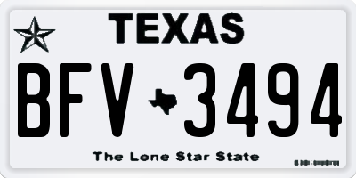 TX license plate BFV3494