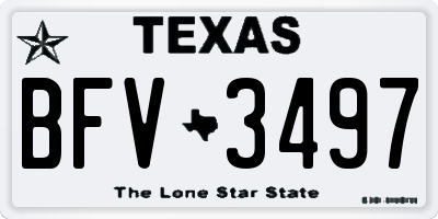 TX license plate BFV3497