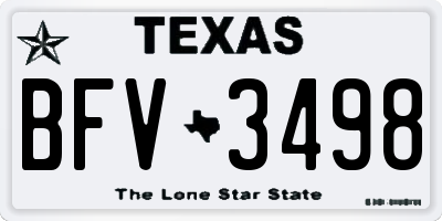 TX license plate BFV3498