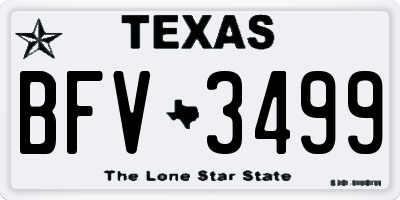 TX license plate BFV3499