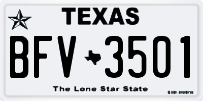 TX license plate BFV3501