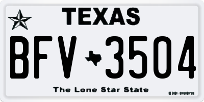 TX license plate BFV3504