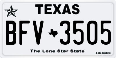 TX license plate BFV3505