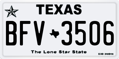 TX license plate BFV3506