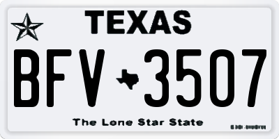 TX license plate BFV3507