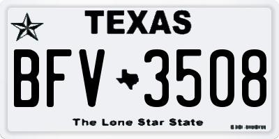 TX license plate BFV3508
