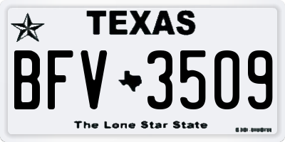 TX license plate BFV3509