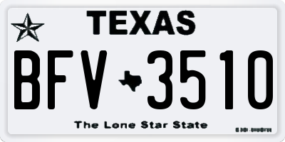 TX license plate BFV3510