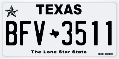 TX license plate BFV3511