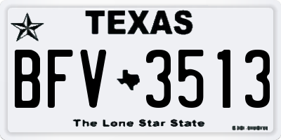 TX license plate BFV3513