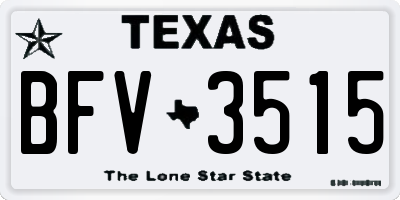 TX license plate BFV3515