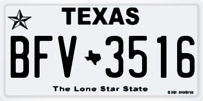 TX license plate BFV3516