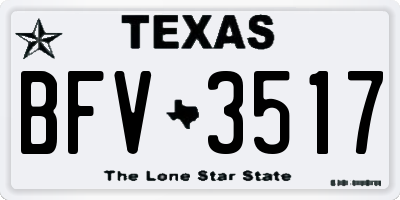 TX license plate BFV3517