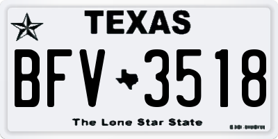 TX license plate BFV3518